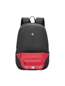 United Colors of Benetton - Olivine Unisex Polyester Backpack - Black and Red