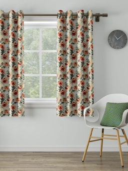 Ddecor Live Beautiful - 5 Feet Ready Made Curtain Orange