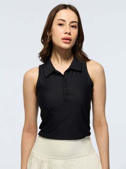 Cava Athleisure - Black Solid Fitted Top