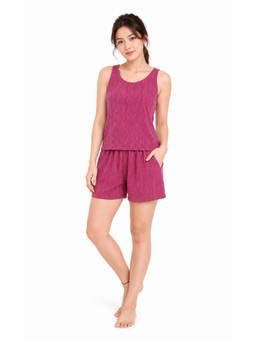 Tripursundari Fashion - Women's Solid Maroon Sleeveless Top with Shorts