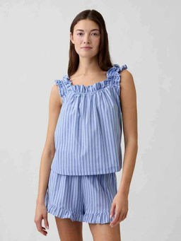 GAP - Women's Vertical Stripes Printed Sleeveless Square Neck Top
