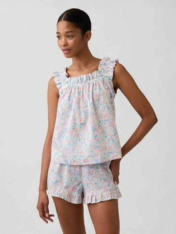 GAP - Women's Floral Printed Sleeveless Square Neck Top