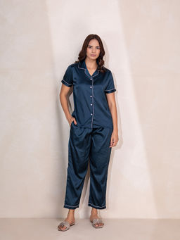 TITTLI - Satin Fabric Shirt And Pyjama Nightsuit For Women