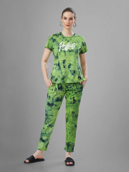 TITTLI - Pure Cotton Tie and Dye Round Neck Short Sleeves T-Shirt and Pyjama for Women