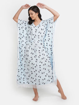 KOI SLEEPWEAR - Premium Lace Detail Printed Kaftan Nightwear