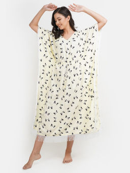 KOI SLEEPWEAR - Premium Lace Detail Printed Kaftan Nightwear