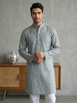 Jompers - Blue Printed Cotton Blend Kurta