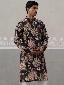 Jompers - Black Cotton Printed Kurta