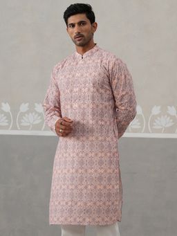 Jompers - Peach Cotton Embroidered Kurta