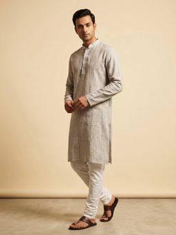 ETHNIC INDIA - Green Men Solid Polyester Kurta