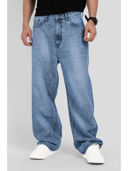 UNDERRATED CLUB - Light Blue Mid Rise Men Baggy Jeans