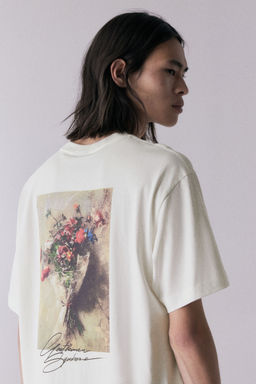 H&M - Men White Loose Fit Printed T-Shirt