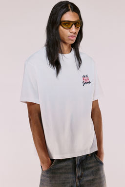 H&M - Men White Loose Fit Printed T-Shirt