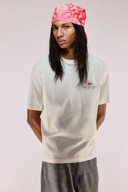 H&M - Men White Loose Fit Printed T-Shirt