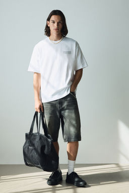 H&M - Men White Loose Fit Printed T-Shirt