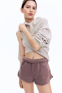 H&M - Women Beige Sweatshirt Shorts