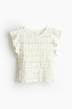 H&M - Women White Pointelle-Knit Top