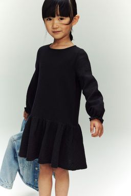 H&M - Girls Grey Cotton Muslin Dress