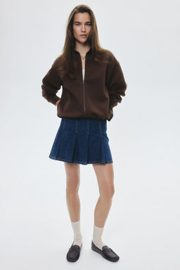 H&M - Women Brown Zip-Through Scuba Sweatshirt