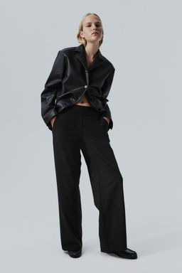 H&M - Women Black Four-Way Stretch Wide Trousers