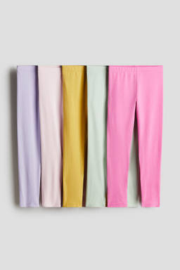 H&M - Girls 5-Pack Jersey Leggings