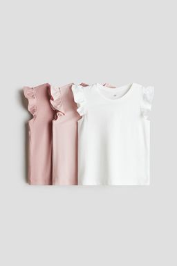 H&M - Girls 3-Pack Flutter-Sleeved Tops