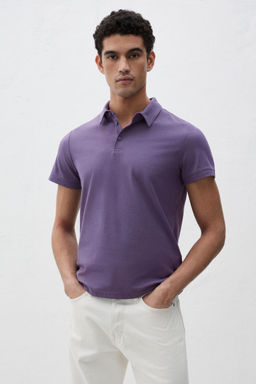 H&M - Men Purple Coolmax Slim Fit Polo Shirt