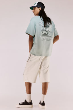 H&M - Men Green Loose Fit Printed T-Shirt