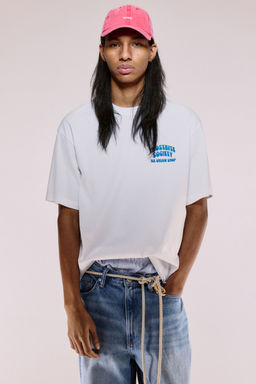 H&M - Men White Loose Fit Printed T-Shirt