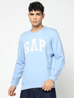 GAP - Mens Logo Print Round Neck Sweatshirt - Blue