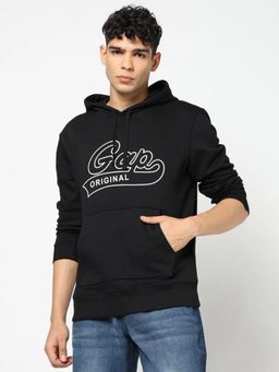 GAP - Mens Logo Print Hooded Sweatshirt - Black