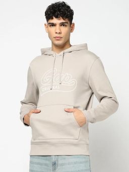GAP - Mens Logo Print Hooded Sweatshirt - Beige