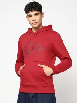 GAP - Mens Logo Print Hooded Sweatshirt - Red