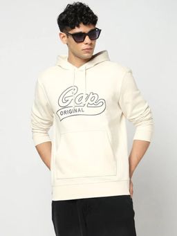 GAP - Mens Logo Print Hooded Sweatshirt - White