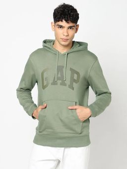GAP - Mens Logo Print Hooded Sweatshirt - Green
