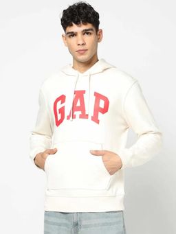 GAP - Mens Logo Print Hooded Sweatshirt - White