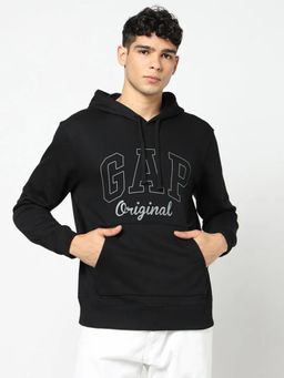GAP - Mens Logo Print Hooded Sweatshirt - Black
