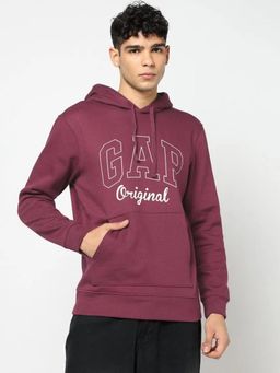 GAP - Mens Logo Print Hooded Sweatshirt - Maroon