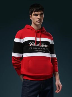 Tommy Hilfiger - F1 Cadillac Striped Regular Fit Cotton Sweatshirt - Red