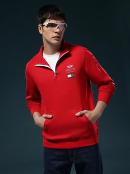 Tommy Hilfiger - F1 Cadillac Logo Regular Fit Cotton Sweatshirt - Red