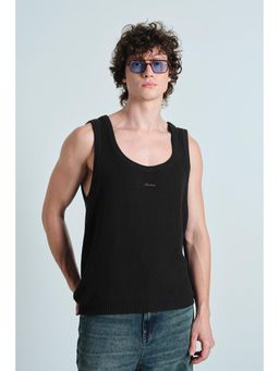Bonkers Corner - Black Knit Tank For Men