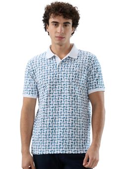 Park Avenue - Slim Fit Printed White Polo T-Shirt