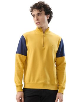 Raymond - Regular Fit Colorblock Yellow Sweatshirt
