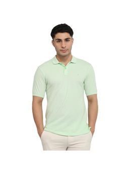 Raymond - Slim Fit Solid Light Green Polo T-Shirt