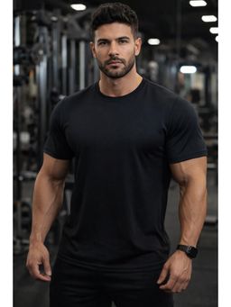 Parcel Yard - Mens Half Sleeve Round Neck T-Shirt - Black