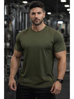 Parcel Yard - Mens Half Sleeve Round Neck T-Shirt - Olive