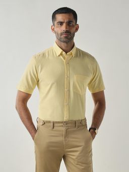 Reid & Taylor - Mens Semi-Formal Shirt RT-790-Lemon - Yellow