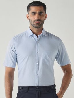 Reid & Taylor - Mens Semi-Formal Shirt RT-790-Sky Blue