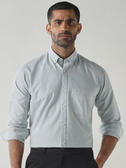 Reid & Taylor - Mens Semi-Formal Shirt RT-810-White/Tangerine