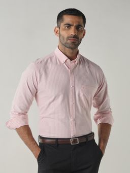 Reid & Taylor - Mens Semi-Formal Shirt RT-811-White/Pink